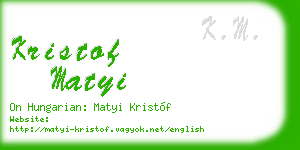 kristof matyi business card